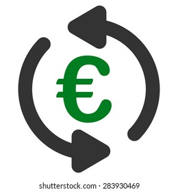 Repeat from BiColor Euro Banking Icon Set. Vector style: flat bicolor, green and gray symbol, rounded angles, white background.