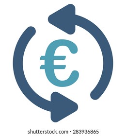 Repeat from BiColor Euro Banking Icon Set. Vector style: flat bicolor, cyan and blue symbol, rounded angles, white background.