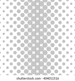 Repeat black and white vector circle pattern design