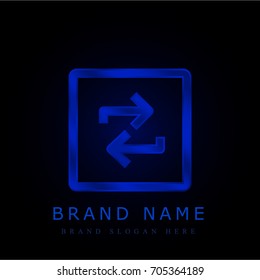 Repeat blue chromium metallic logo