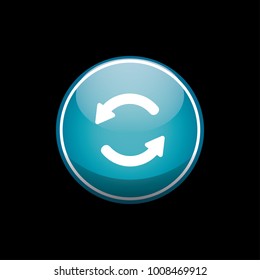 Repeat blue circle button icon symbol background texture. Vector illustration.