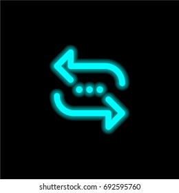 Repeat blue glowing neon ui ux icon. Glowing sign logo vector