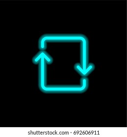 Repeat blue glowing neon ui ux icon. Glowing sign logo vector