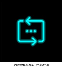 Repeat blue glowing neon ui ux icon. Glowing sign logo vector