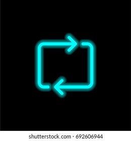 Repeat blue glowing neon ui ux icon. Glowing sign logo vector