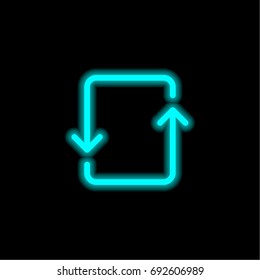 Repeat blue glowing neon ui ux icon. Glowing sign logo vector