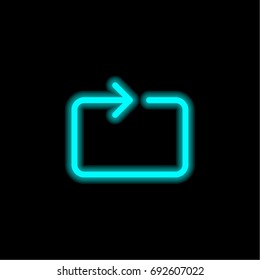 Repeat blue glowing neon ui ux icon. Glowing sign logo vector