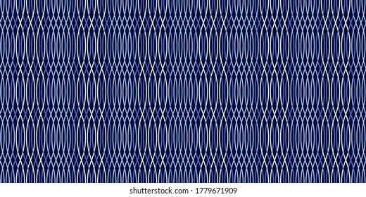 Repeat braided pattern with optical illusion effect. Texture with twisted lines. Vector illustration.