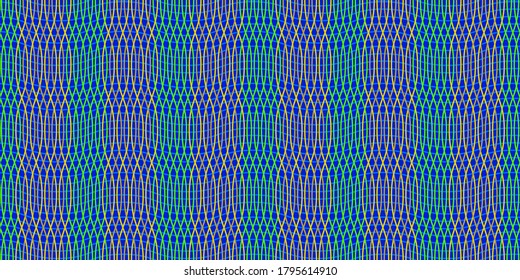 Repeat braided pattern with optical illusion effect. Texture with twisted lines. Vector illustration.