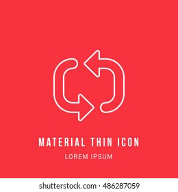 Repeat Bright red material designed line thin flat icon / logo