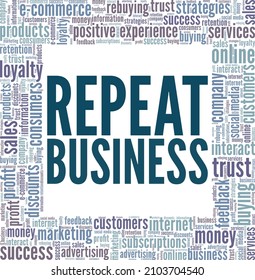 Repeat Business conceptual vector illustration word cloud isolated on white background.