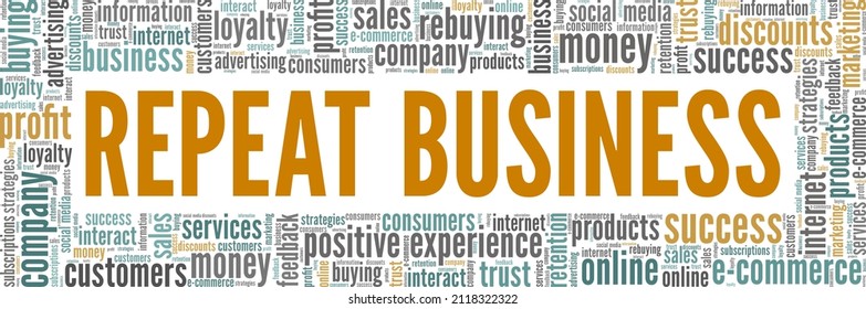 Repeat Business conceptual vector illustration word cloud isolated on white background.