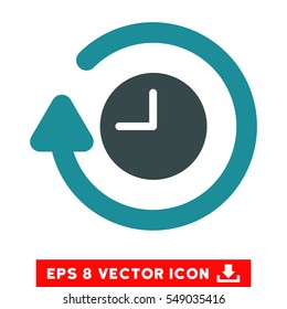 Repeat Clock EPS vector pictogram. Illustration style is flat iconic bicolor soft blue symbol on white background.