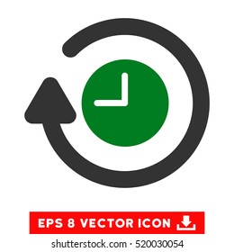 Repeat Clock EPS vector pictograph. Illustration style is flat iconic bicolor green and gray symbol on white background.