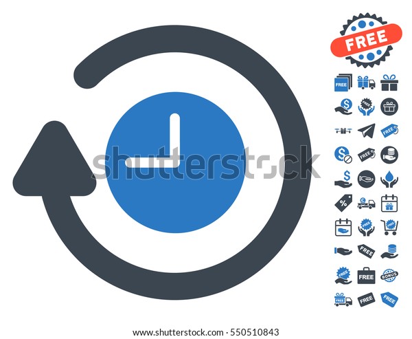 Wiederholen Sie Clock Piktogramm Mit Kostenlosen Bonuspiktogrammen Stock Vektorgrafik Lizenzfrei