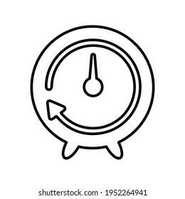 Repeat, clock,, reload, refresh, time icon. Outline vector.