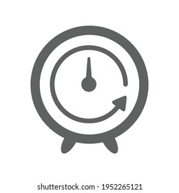 Repeat, clock,, reload, refresh, time icon. Gray vector graphics.