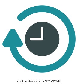Repeat Clock vector icon. Style is bicolor flat symbol, soft blue colors, rounded angles, white background.