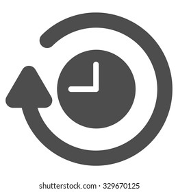 Repeat Clock vector icon. Style is flat symbol, gray color, rounded angles, white background.