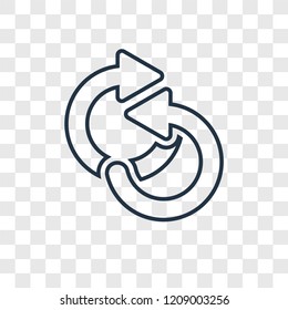 Repeat concept vector linear icon isolated on transparent background, Repeat concept transparency concept in outline style