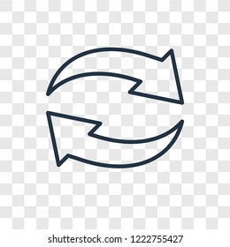 Repeat concept vector linear icon isolated on transparent background