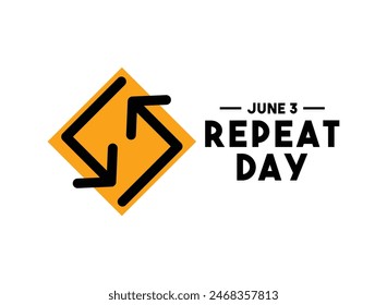 Repeat Day. June 3. White background. Eps 10.