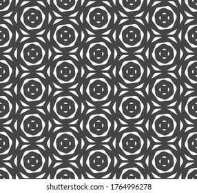Repeat Decorative Vector Flow Print Texture. Repetitive Line Graphic Curved Textile Pattern. Seamless Ramadan Curly Tile Texture. Vintage Repeat Pattern. 
