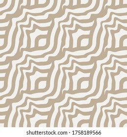 Repeat East Graphic Curly Decor Texture. Seamless White Vector Circular Repetition Pattern. Repetitive Ornate Continuous Deco Texture. Tileable Wallpaper Pattern. 