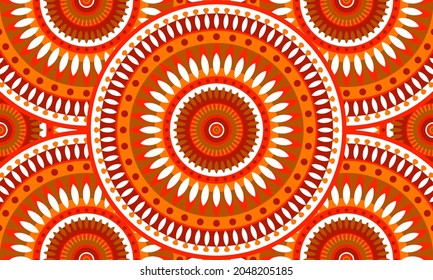 Repeat ethnic Easter circle pattern, seamless pattern