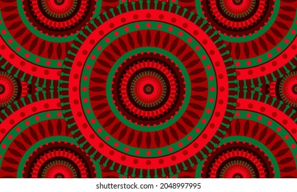 Repeat ethnic Easter circle pattern, seamless pattern