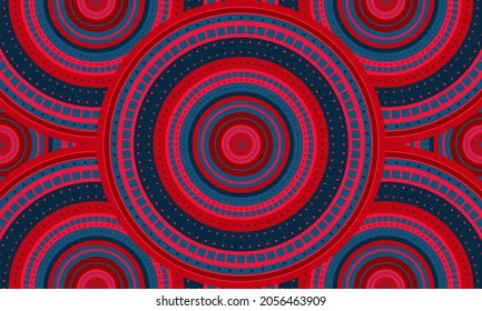 Repeat ethnic Easter circle pattern, seamless pattern