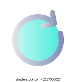 Repeat flat gradient color ui icon. Reload page. Rotating arrow. Clockwise motion. Next decision. Simple filled pictogram. GUI, UX design for mobile application. Vector isolated RGB illustration