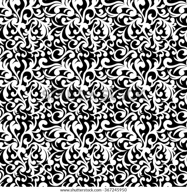 Repeat Floral Pattern Seamless Baroque Swirl Stock Vector Royalty Free 367245950