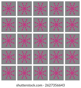 repeat flower pattern design in gray
