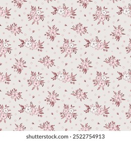 Blütenmuster wiederholen. Ditsy florale nahtlose Muster. Kleine kleine Blume Muster Hintergrund. Ditsy-Print. Liberty-Stil. Botanisches Design. Ditsy Blumen für Mode, Textur, Stoff, Umhüllung, Dekor