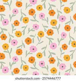 an repeat flowers pattern with pastel colors