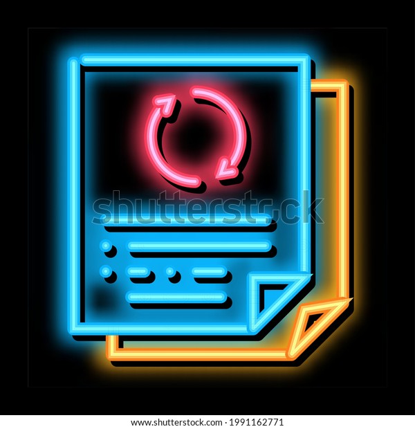 repeat funding document neon light sign\
vector. Glowing bright icon repeat funding document sign.\
transparent symbol\
illustration