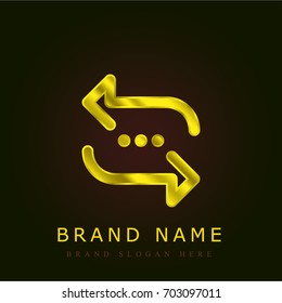 Repeat golden metallic logo