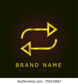 Repeat golden metallic logo