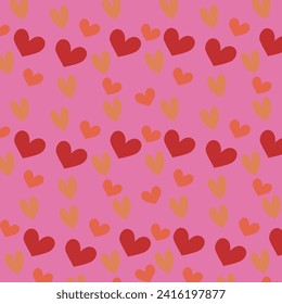 Repeat heart pattern. Valentine's day pattern with pink background. 