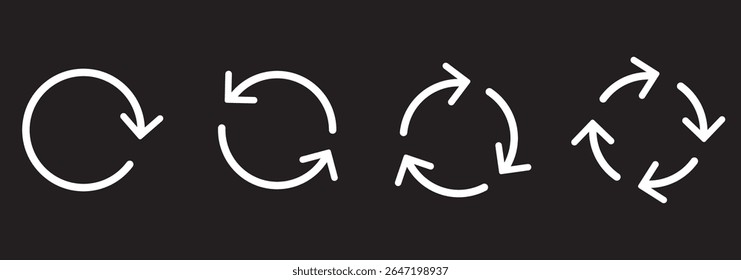 Repeat icon. Arrow reload sign. Recycle symbol. Reset icons. Refresh symbols. Black and blue color. Vector isolated sign.