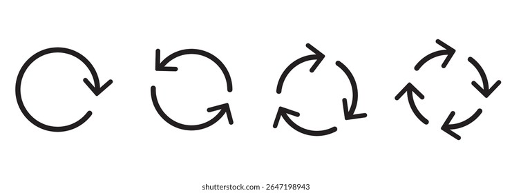 Repeat icon. Arrow reload sign. Recycle symbol. Reset icons. Refresh symbols. Black and blue color. Vector isolated sign.