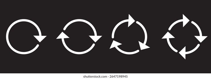 Repeat icon. Arrow reload sign. Recycle symbol. Reset icons. Refresh symbols. Black and blue color. Vector isolated sign.
