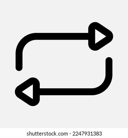 Repeat icon in filled line style about multimedia, use for website mobile app presentation