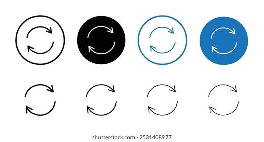Repeat icon Flat fill set collection