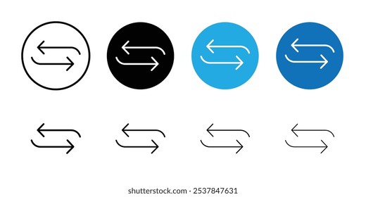 Repeat icon Flat simple outline set