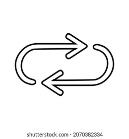 Repetir el icono. Repita los símbolos de signo vectoriales de diseño gráfico para el proyecto. Diseño plano. Ilustración del vector sobre fondo blanco