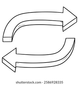 repeat icon illustration hand drawn outline vector