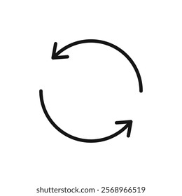 Repeat icon Isolated flat vector in outline