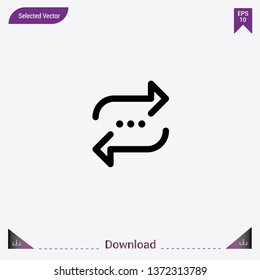 Repeat icon isolated on grey background.Premium symbol for website design, mobile application, logo, ui.Modern, simple, isolated, flat best quality icon for web site designs or mobile apps.